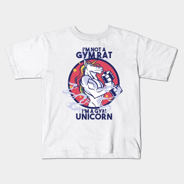 Fitness Gym UNICORN workout MUSCULAR Kids T-Shirt by Midoart